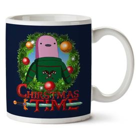 Art Hediye Adventure Christmas Time Wreath Shelby Cartoon Network Iki Tarafı Baskılı Kupa Bardak