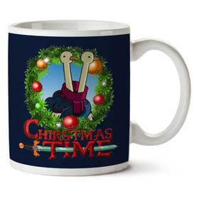 Art Hediye Adventure Christmas Time Wreath Two Headed Duck Cartoon Network Iki Tarafı Baskılı Kupa Bardak