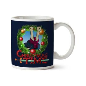 Art Hediye Adventure Christmas Time Wreath Two Headed Duck Cartoon Network Iki Tarafı Baskılı Kupa Bardak
