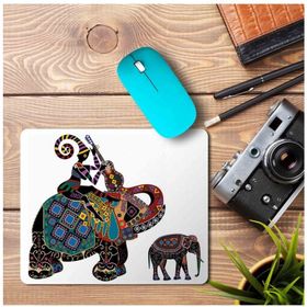 Art Hediye Afrika Antik Fil Yavru Baskılı 23x19 cm Mouse Pad