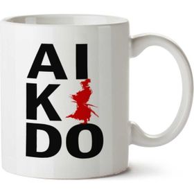 Art Hediye Aikido Tasarım Yazı İki Tarafı Baskılı Kupa Bardak