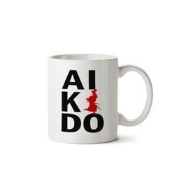 Art Hediye Aikido Tasarım Yazı İki Tarafı Baskılı Kupa Bardak