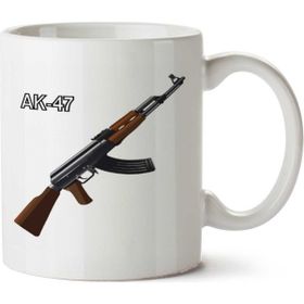 Art Hediye AK47 Iki Tarafı Baskılı Kupa Bardak
