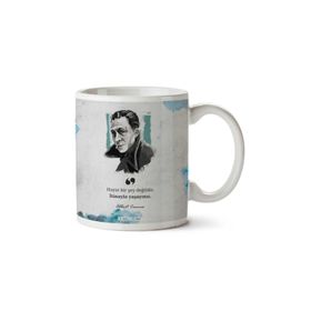 Art Hediye Albert Camus İtinayla Yaşayınız İki Tarafı Baskılı Kupa Bardak