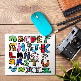 Art Hediye Alfabe Harfler Alphabetter Baskılı 23x19 cm Mouse Pad