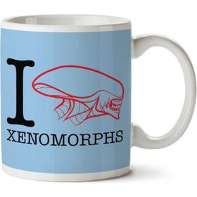 Art Hediye Alien I Heart Xenomorphs Iki Tarafı Baskılı Kupa Bardak