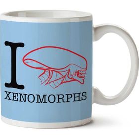 Art Hediye Alien I Heart Xenomorphs Iki Tarafı Baskılı Kupa Bardak