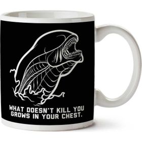 Art Hediye Alien What Doesnt Kill You Grows In Your Chest Iki Tarafı Baskılı Kupa Bardak