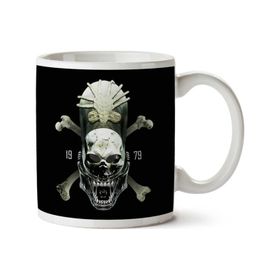 Art Hediye Alien Xenomorph Skull Kuru Kafa 01 İki Tarafı Baskılı Kupa Bardak
