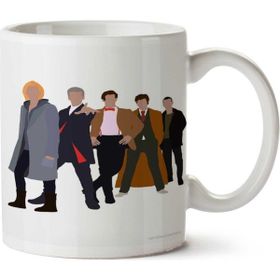 Art Hediye All 5 Modern Doctors (Including 13TH Doctor) İki Tarafı Baskılı Kupa Bardak