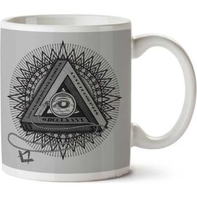 Art Hediye All Seeing Eye Of Providence Black İki Tarafı Baskılı Kupa Bardak