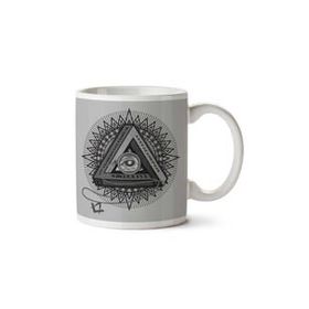 Art Hediye All Seeing Eye Of Providence Black İki Tarafı Baskılı Kupa Bardak