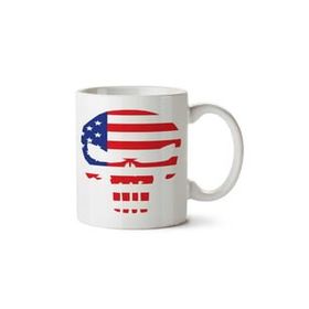 Art Hediye Amerıcan Skull Amerikan Kuru Kafa İki Tarafı Baskılı Kupa Bardak