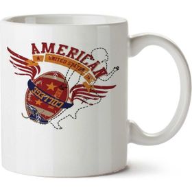 Art Hediye American Unıted State's Iki Tarafı Baskılı Kupa