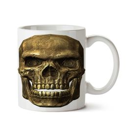 Art Hediye Ancient Travelers Skull Kuru Kafa İki Tarafı Baskılı Kupa Bardak