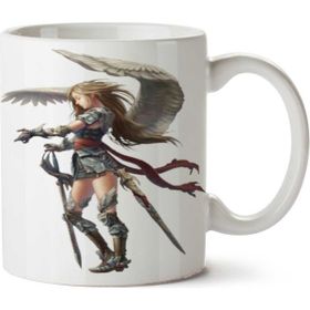 Art Hediye Angel-Warrior-Transparent Iki Tarafı Baskılı Kupa