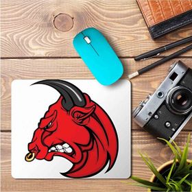 Art Hediye Angry Bull Head Bing Baskılı 23x19 cm Mouse Pad