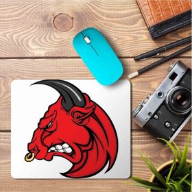 Art Hediye Angry Bull Head Bing Baskılı 23x19 cm Mouse Pad