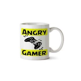 Art Hediye Angry Gamer Sarı Iki Tarafı Baskılı Kupa