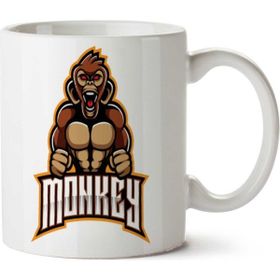 Art Hediye Angry Monkey Iki Tarafı Baskılı Kupa