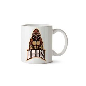 Art Hediye Angry Monkey Iki Tarafı Baskılı Kupa