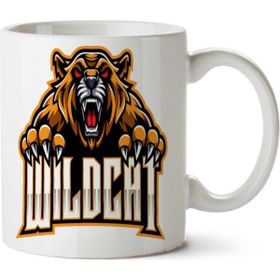 Art Hediye Angry Wildcat Iki Tarafı Baskılı Kupa