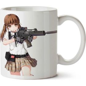 Art Hediye Anime Female Firearm Girls İki Tarafı Baskılı Kupa Bardak