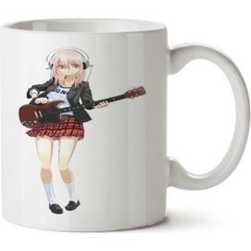 Art Hediye Anime Gitar Kadın İki Tarafı Baskılı Kupa Bardak