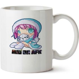 Art Hediye Anime - Mıd Or Afk - Lol İki Tarafı Baskılı Kupa Bardak