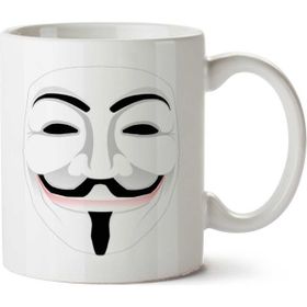Art Hediye Anonymous-Mask-Png-File Iki Tarafı Baskılı Kupa