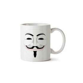 Art Hediye Anonymous-Mask-Png-File Iki Tarafı Baskılı Kupa