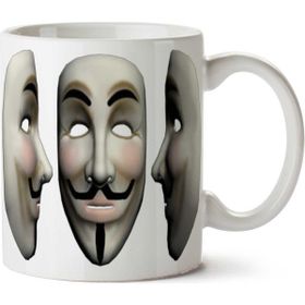 Art Hediye Anonymous Maskeler Iki Tarafı Baskılı Kupa