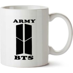 Art Hediye Army Bts Logo Iki Tarafı Baskılı Kupa Bardak