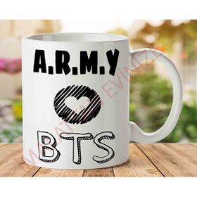 Art Hediye Army Kalp Bts İki Tarafı Baskılı Kupa Bardak