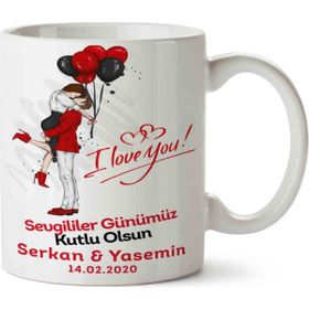 Art Hediye Aşıklar Balonlar Sevgililer Günü Kupa Bardak