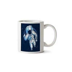 Art Hediye Astronaut Astronot Uzay Iki Tarafı Baskılı Kupa Bardak