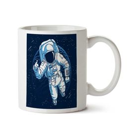 Art Hediye Astronaut Astronot Uzay Iki Tarafı Baskılı Kupa Bardak