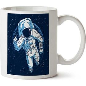Art Hediye Astronaut Astronot Uzay Iki Tarafı Baskılı Kupa Bardak