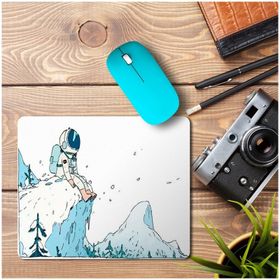 Art Hediye Astronot Dağ ve Kar Baskılı 23x19 cm Mouse Pad