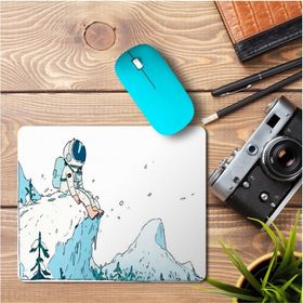 Art Hediye Astronot Dağ ve Kar Baskılı 23x19 cm Mouse Pad