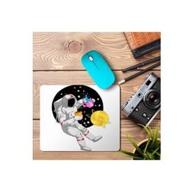 Art Hediye Astronot Dünya Gezegen Baskılı 23x19 cm Mouse Pad