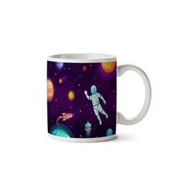 Art Hediye Astronot Gezegenler Iki Tarafı Baskılı Kupa Bardak
