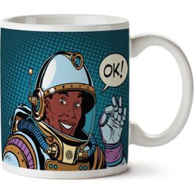 Art Hediye Astronot Herşey Yolunda Ok Iki Tarafı Baskılı Kupa Bardak