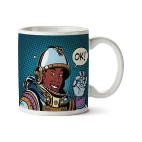Art Hediye Astronot Herşey Yolunda Ok Iki Tarafı Baskılı Kupa Bardak