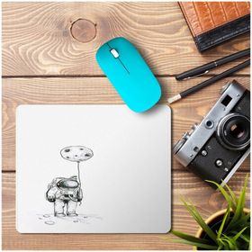 Art Hediye Astronot Uzay Uçan Balon Baskılı 23x19 cm Mouse Pad