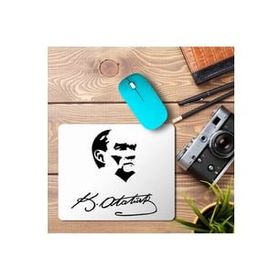 Art Hediye Atatürk İmza Baskılı 23x19 cm Mouse Pad