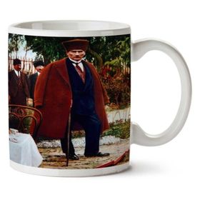 Art Hediye Atatürk Kalpak Palto Baston 01 İki Tarafı Baskılı Kupa Bardak