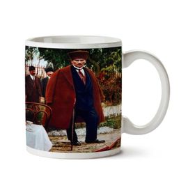Art Hediye Atatürk Kalpak Palto Baston 01 İki Tarafı Baskılı Kupa Bardak