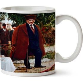 Art Hediye Atatürk Kalpak Palto Baston İki Tarafı Baskılı Kupa Bardak