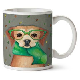 Art Hediye Av Köpeği Hipster Atkı Yaprak Soğuk İki Tarafı Baskılı Kupa Bardak